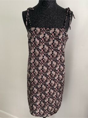 Dee Elly Paisley Tie Shoulder Spaghetti Strap Loose Dress
